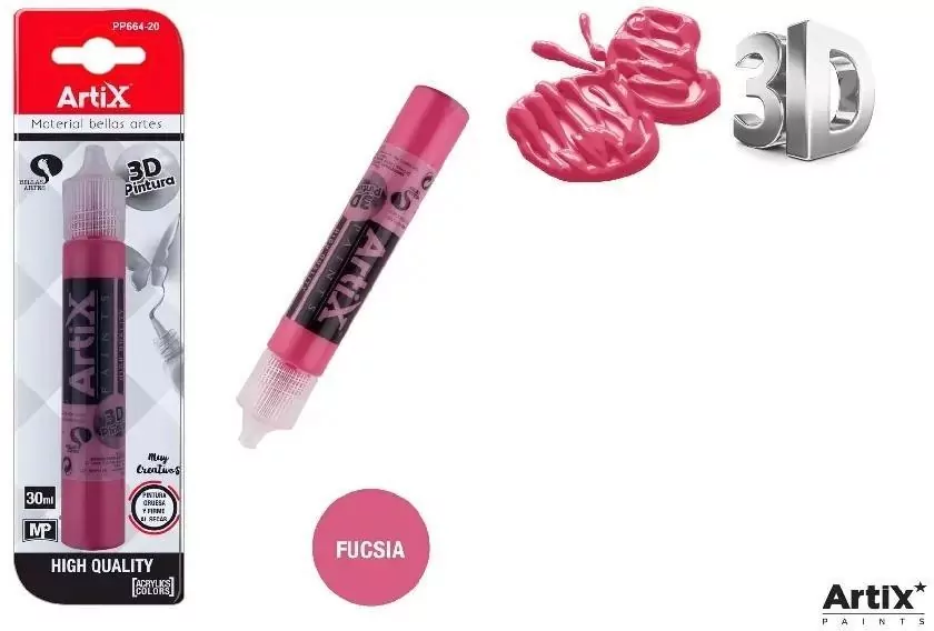 Farba strukturalna 3D fuksja 30ml - tantis.pl