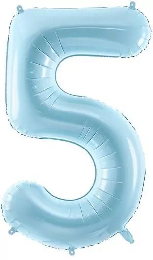 Balon foliowy 5 jasny niebieski 86cm - tantis.pl