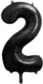 Balon foliowy. Cyfra 2. Czarny 86cm - tantis.pl