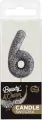 Świeczka piker 6 czarna brokatowa 11x3.5 cm - tantis.pl