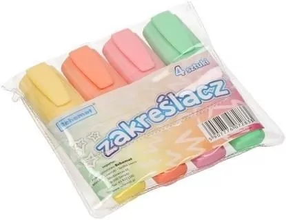 Zakreślacze pastelowe, 4 kolory - tantis.pl