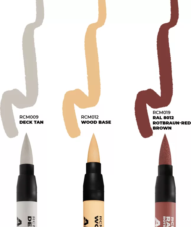 AK Interactive: Real Colors Markers - RCM104 - Set - Ships & Decks (3) - tantis.pl