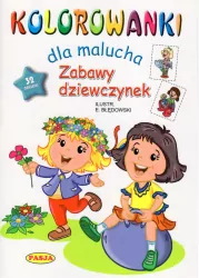 Zabawy dziewczynek. Kolorowanki dla malucha