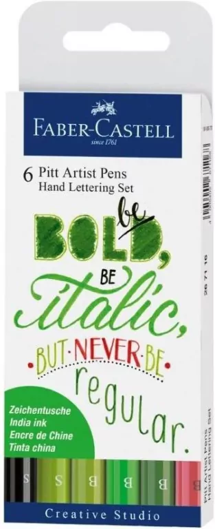 Zestaw 6 pisaków Pitt Artist Hand Lettering Set - tantis.pl