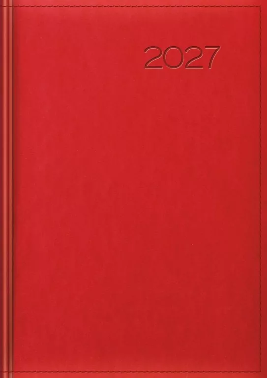 Kalendarz 2027 tygodniowy czerwony - tantis.pl