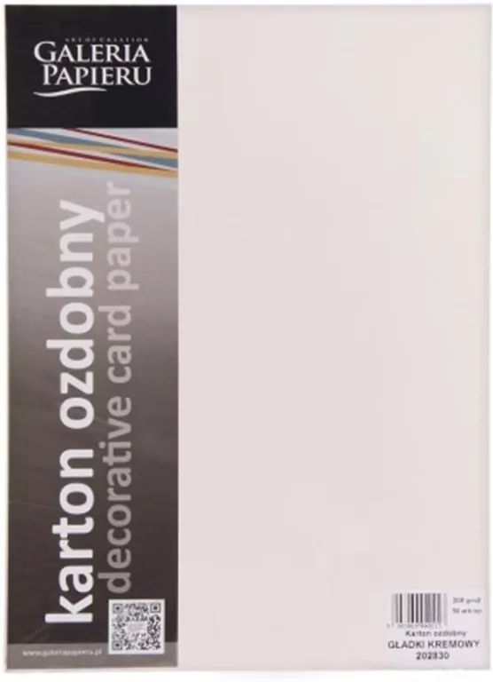 Galeria Papieru. Karton ozdobny A4, Kremowy, gładki 200G - tantis.pl