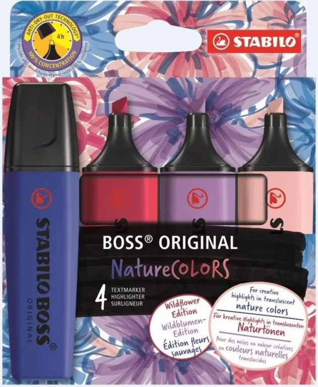 Zakreślacz Nature Colores Wildflowers 4szt - tantis.pl