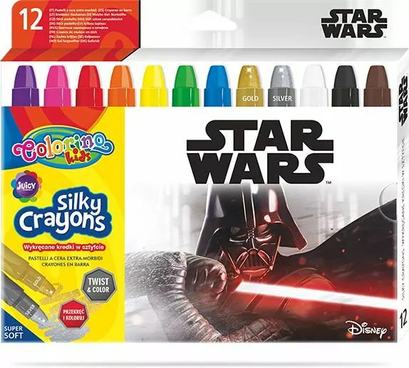 Kredki żelowe wykręcane Colorino Kids 12 kolorów Star Wars - tantis.pl