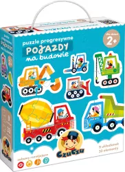 CzuCzu. Puzzle progresywne. Pojazdy na budowie 2+