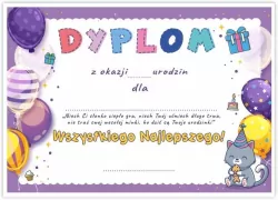 Dyplom A5 urodzinowy - Balony