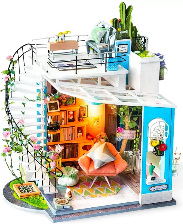 Składany Drewniany Model 3D - Pokój na Poddaszu - tantis.pl