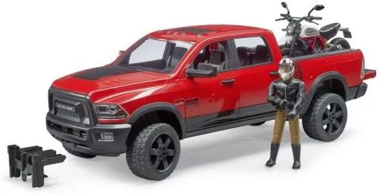 Bruder. Auto Dodge RAM 2500 Power Wagon z motocyklem Ducati, 02502 - tantis.pl