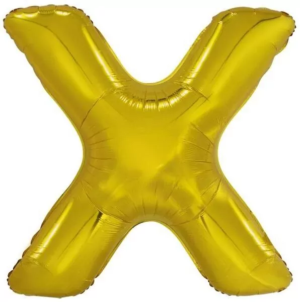 Balon foliowy litera X złota 81x86cm - tantis.pl