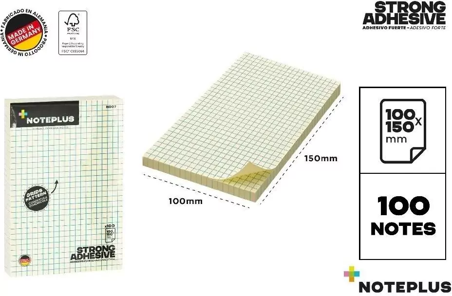 Karteczki samoprzylepne 100x150mm 100K kratka - tantis.pl