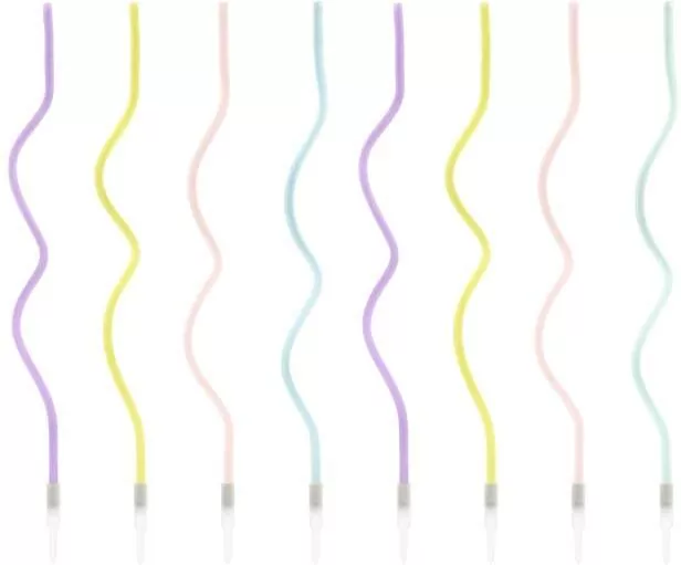 Świeczki urodzinowe zakręcone 14cm 8szt - tantis.pl