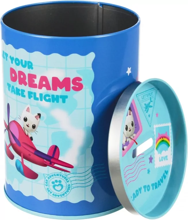 Skarbonka metalowa okrągła Gabby's Dollhouse - tantis.pl