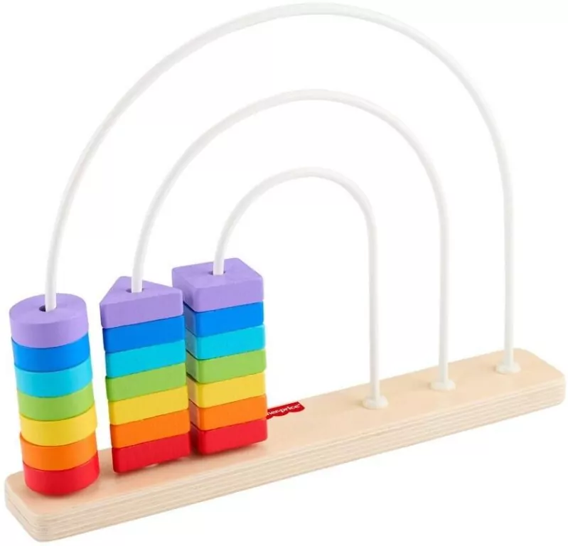 Fisher-Price Tęcza Drewniane koraliki Kształty - tantis.pl