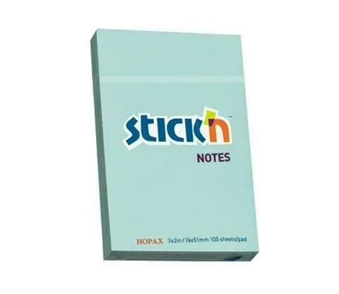 Notes samoprzylepny 76x51 mm niebieski pastel 100 kartek - tantis.pl