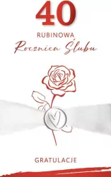 Karnet Rocznica Ślubu 40 - rubinowa