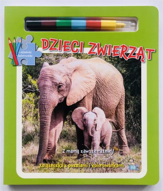 Dzieci zwierząt. Książeczka z puzzlami i kolorowankami - tantis.pl