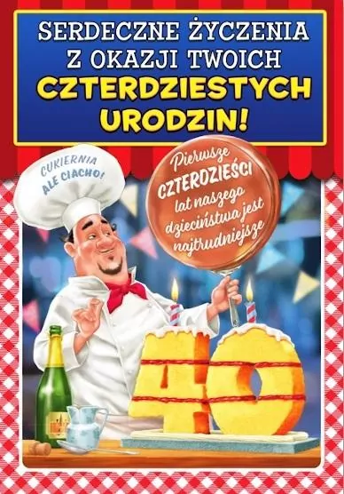 Kartka okolicznościowa Urodziny 40 MF18 - tantis.pl