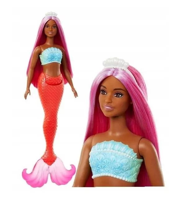 Barbie Lalka Syrenka Koralowy ogon - tantis.pl