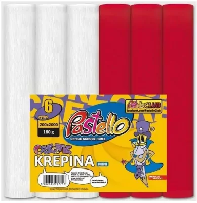 Krepina mini 20x250cm 180g biało-czerwona