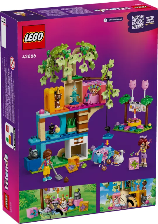 LEGO® Friends. Kocie przyjęcie urodzinowe i domek na drzewie 42666 - tantis.pl