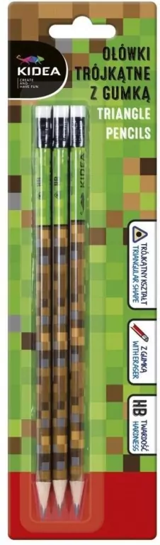 Ołówki trójkątne z gumką z nadrukiem - tantis.pl
