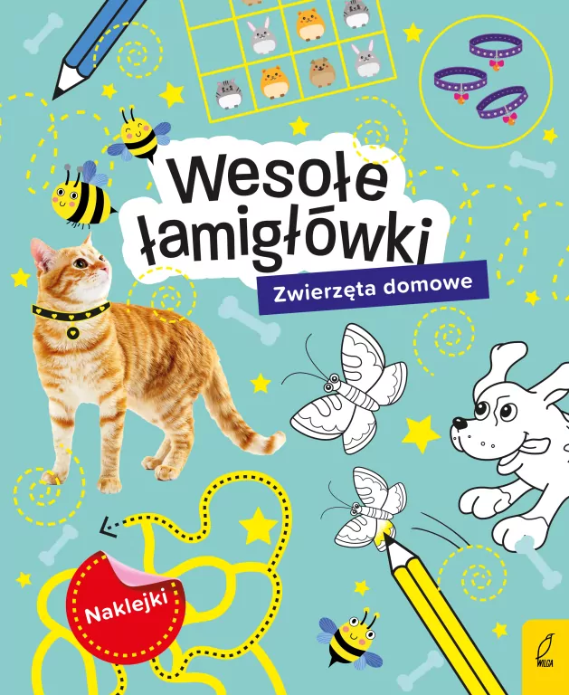 Zwierzęta domowe. Łamigłówki z naklejkami - tantis.pl