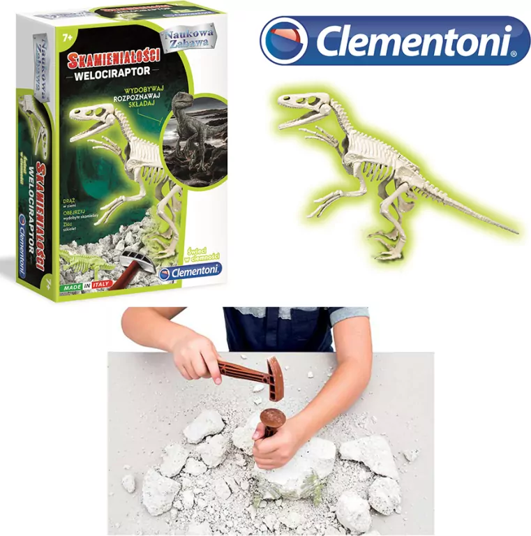 Skamieniałości. Welociraptor. Naukowa zabawa - tantis.pl