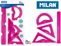 Zestaw Linijek 4 sztuki róż MILAN - tantis.pl