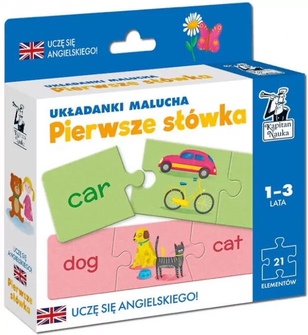 Pierwsze słówka. Układanki malucha. Uczę się Angielskiego. Kapitan Nauka - tantis.pl