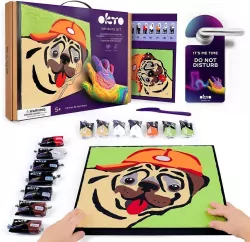 Kolorowanka z masy plastycznej po numerach Mops