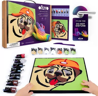 Kolorowanka z masy plastycznej po numerach Mops