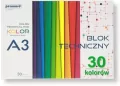 Blok techniczny A3 kolorowy 185-225g 30 arkuszy - tantis.pl