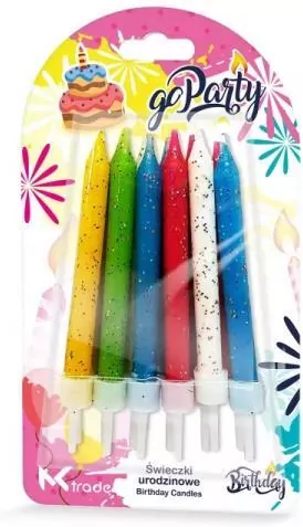 Świeczki urodzinowe kolorowe z brokatem - tantis.pl