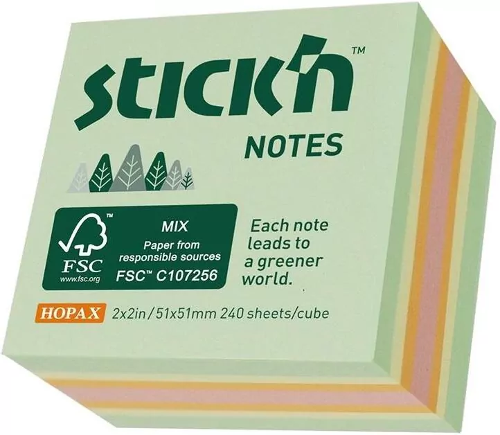 Notes samoprzylepny 51x51mm, 4 kolory - tantis.pl