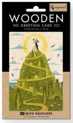 Karnet drewniany C6 + koperta. Ślub Wzgórze miłości