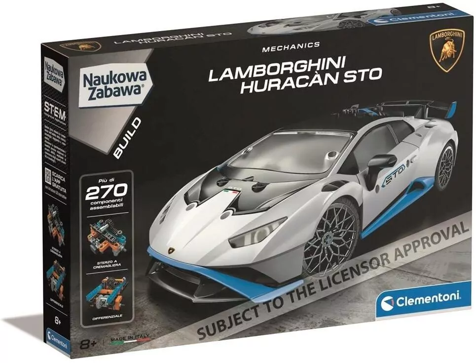 Clementoni. Naukowa zabawa. Laboratorium mechaniki. Lamborghini Huracan STO 50917 - tantis.pl