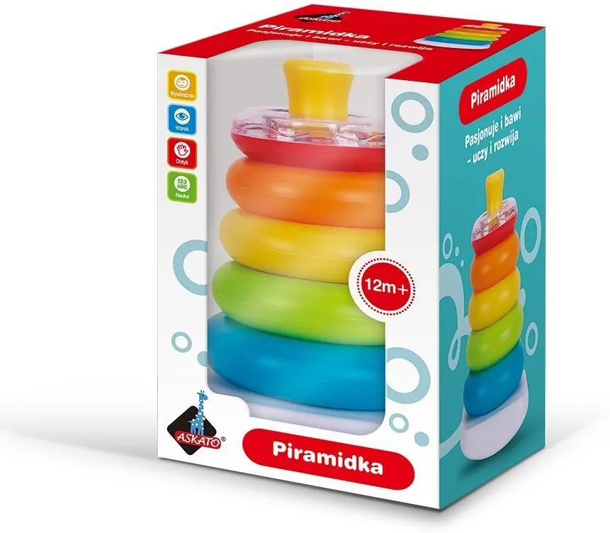 Piramida z krążków. Zabawka. Askato - tantis.pl