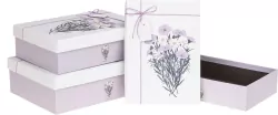 Pudełko prezentowe z kokardą kwiaty ROZETTE