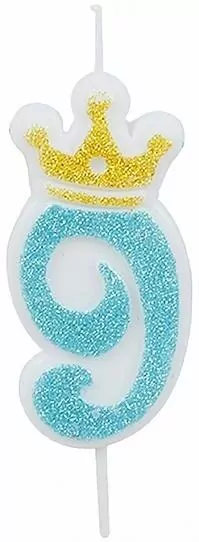 Świeczka 9 niebieska 6,8cm PARTY GO - tantis.pl