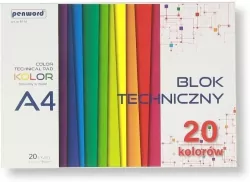 Blok techniczny A4 kolorowy 185g 20 arkuszy