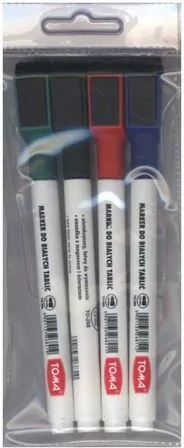 Marker do tablic. 4 kolory + magnes + ścierak - tantis.pl