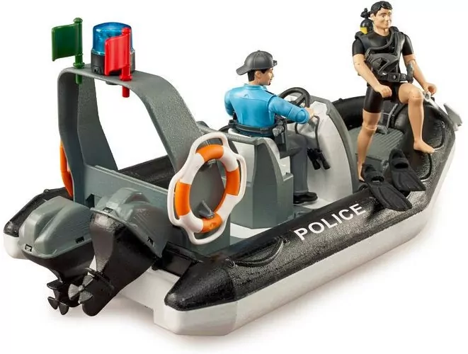Policyjna łódź motorowa z figurką policjanta - tantis.pl