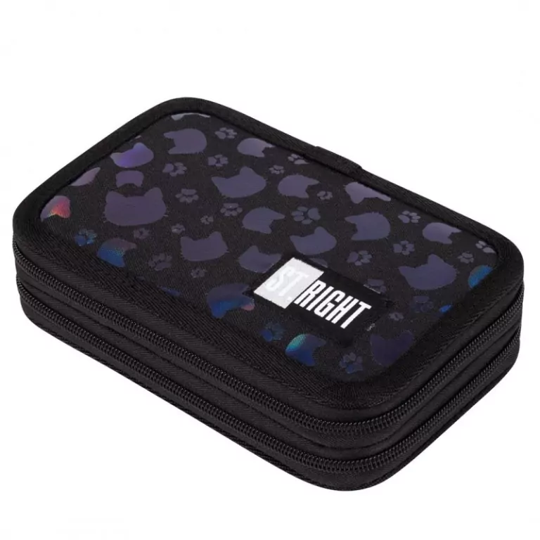 Piórnik 2-komorowy z wyposażeniem z kotkiem PC4 Black Cats - tantis.pl