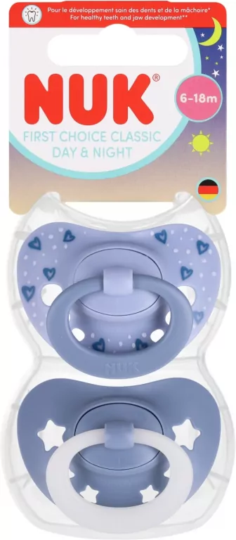 NUK. First Choice. Smoczek. 2 sztuki. 6-18 miesięcy. Niebieski - tantis.pl