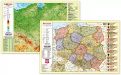 Podkładka na biurko. Mapa fizyczno-administracyjna. Polska