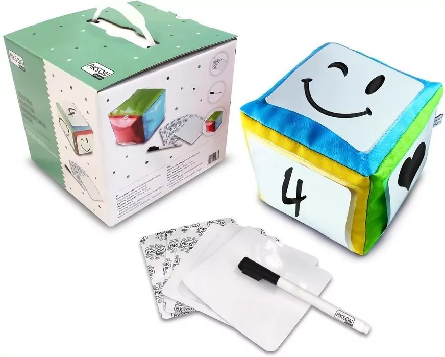 Kostka edukacyjna z kieszeniami + karty + pisak - tantis.pl